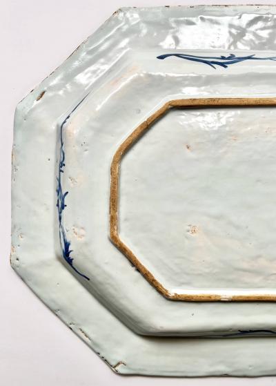 Irish Delft Blue and White Chinoiserie Platter of Massive Scale circa 1760