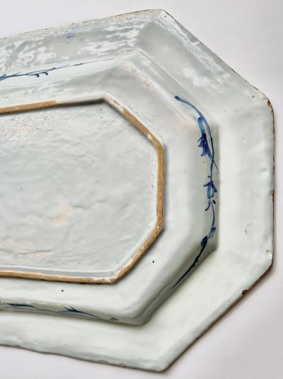 Irish Delft Blue and White Chinoiserie Platter of Massive Scale circa 1760
