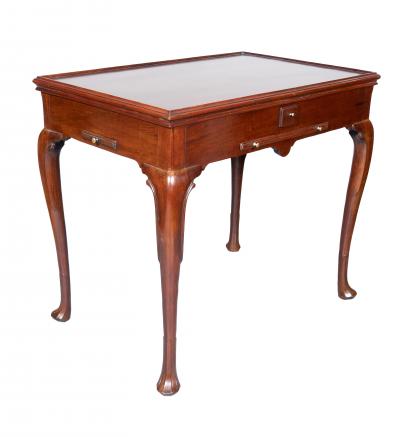 Irish George II Mahogany And Inlaid Games Table Antique