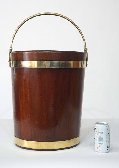 Irish George III Brass Bound Mahogany Peat or Turf Bucket c 1780