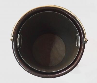 Irish George III Brass Bound Mahogany Peat or Turf Bucket c 1780