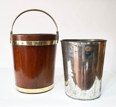 Irish George III Brass Bound Mahogany Peat or Turf Bucket c 1780