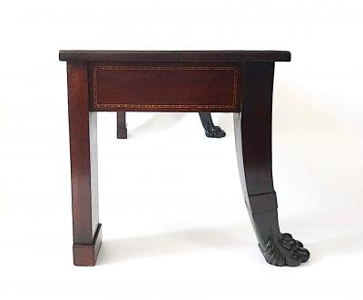 Irish George III Neoclassical Inlaid Mahogany Hall Bench circa 1805