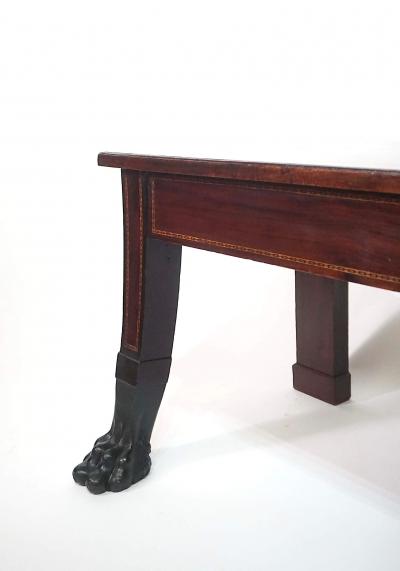 Irish George III Neoclassical Inlaid Mahogany Hall Bench circa 1805