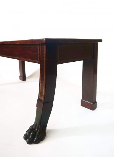 Irish George III Neoclassical Inlaid Mahogany Hall Bench circa 1805
