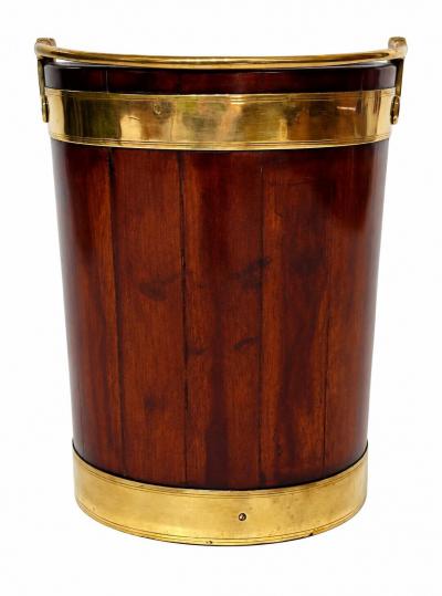 Irish Georgian Brass Bound Mahogany Peat or Turf Bucket c 1780