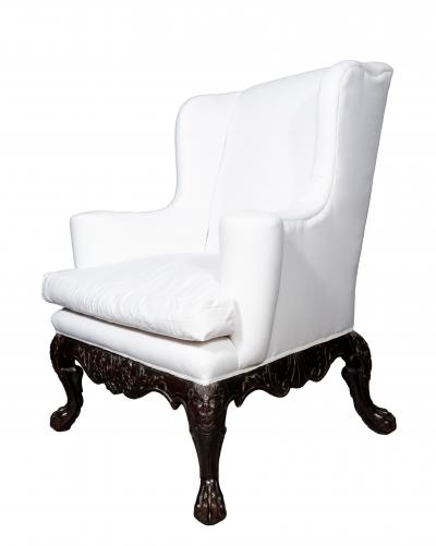 Irish Georgian Style Mahogany Wing Chair