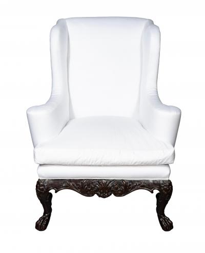 Irish Georgian Style Mahogany Wing Chair