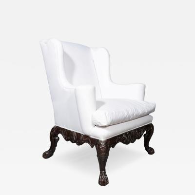 Irish Georgian Style Mahogany Wing Chair