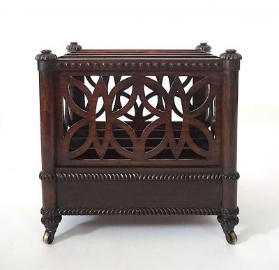 Irish Late Regency Style William IV Period Rosewood Canterbury circa 1835