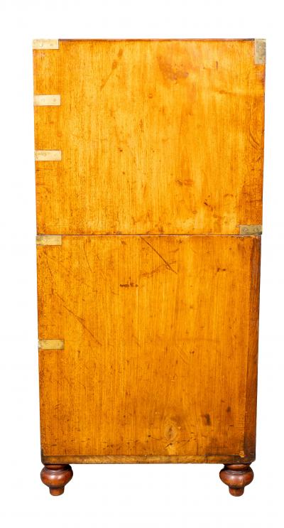 Irish Mahogany And Brass Bound Campaign Chest By Ross Co 