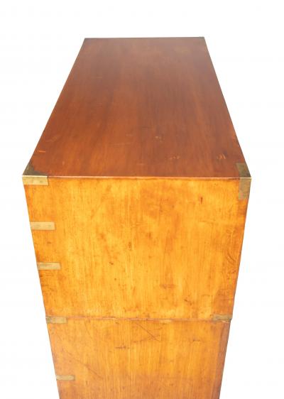 Irish Mahogany And Brass Bound Campaign Chest By Ross Co 