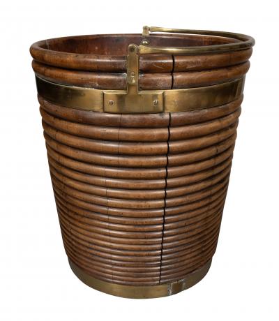 Irish Mahogany And Brass Peat Bucket