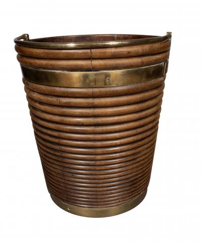 Irish Mahogany And Brass Peat Bucket