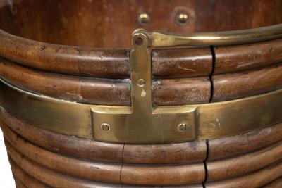 Irish Mahogany And Brass Peat Bucket