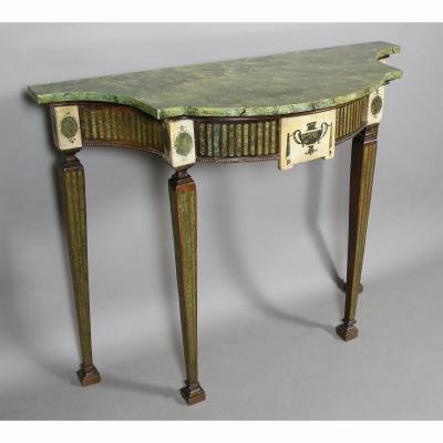 Irish Neoclassic Marble Mounted Console Table