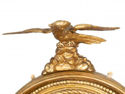 Irish Regency Giltwood Convex Mirror