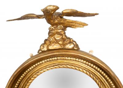 Irish Regency Giltwood Convex Mirror