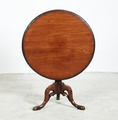 Irish Wheat Carved Tripod Tea Table