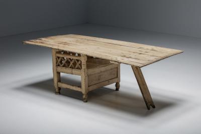 Irish Wooden Settle Chair 19th Century
