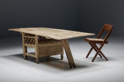 Irish Wooden Settle Chair 19th Century