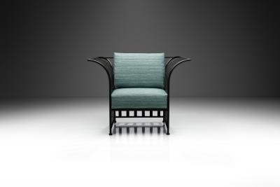 Iron Armchair with Upholstered Cushions by Georg Toth Europe 1998