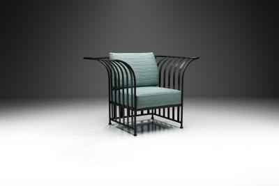 Iron Armchair with Upholstered Cushions by Georg Toth Europe 1998