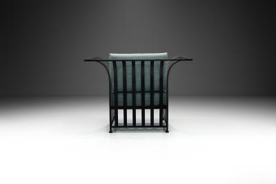 Iron Armchair with Upholstered Cushions by Georg Toth Europe 1998