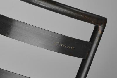 Iron Armchair with Upholstered Cushions by Georg Toth Europe 1998
