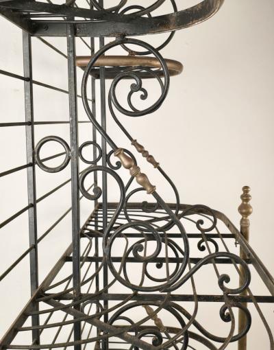 Iron Brass Bakers Rack France circa 1880