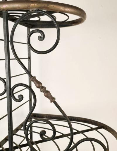 Iron Brass Bakers Rack France circa 1880