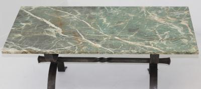 Iron Cocktail Table with a Cipollino Verde Marble Top 1935 France
