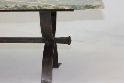 Iron Cocktail Table with a Cipollino Verde Marble Top 1935 France