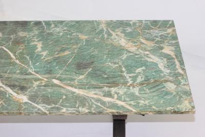 Iron Cocktail Table with a Cipollino Verde Marble Top 1935 France