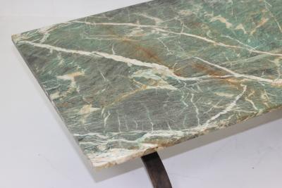 Iron Cocktail Table with a Cipollino Verde Marble Top 1935 France