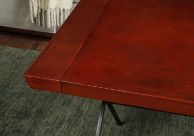 Iron Leather Wrapped Desk