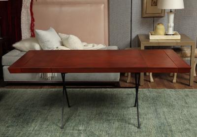 Iron Leather Wrapped Desk