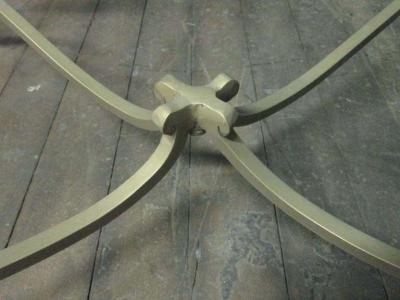 Iron Scalloped Edge and Glass Coffee Table