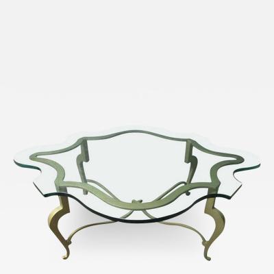 Iron Scalloped Edge and Glass Coffee Table
