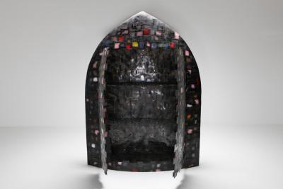 Iron Sculpture and Cabinet Madio Medievale by A Spazzapan 1970s
