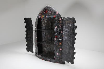 Iron Sculpture and Cabinet Madio Medievale by A Spazzapan 1970s