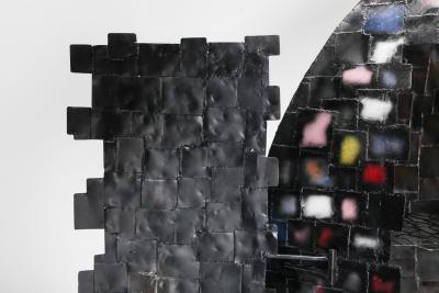 Iron Sculpture and Cabinet Madio Medievale by A Spazzapan 1970s
