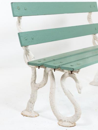 Iron Serpent and Twig Garden Bench English Mid 20th C 