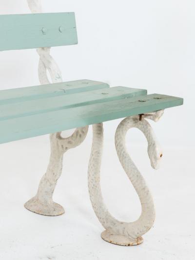 Iron Serpent and Twig Garden Bench English Mid 20th C 