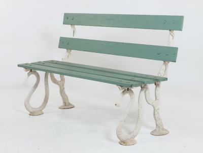 Iron Serpent and Twig Garden Bench English Mid 20th C 