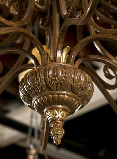 Iron Twelve Light Chandelier