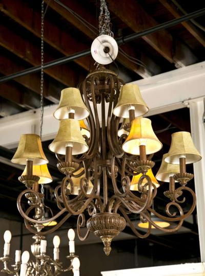 Iron Twelve Light Chandelier