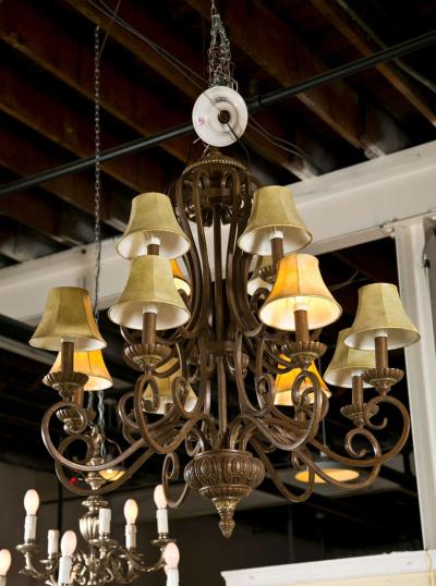 Iron Twelve Light Chandelier