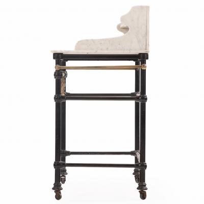 Iron and Brass Marble Top Stand likely French Late 19th C 