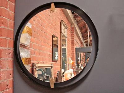 Iron and Brass Moderne Mirror